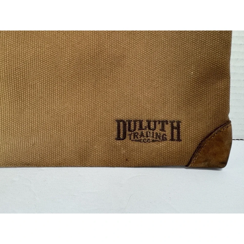 Duluth Trading Co Fire Hose Pants Brown 12x14 Canvas Zipper Utility Bag